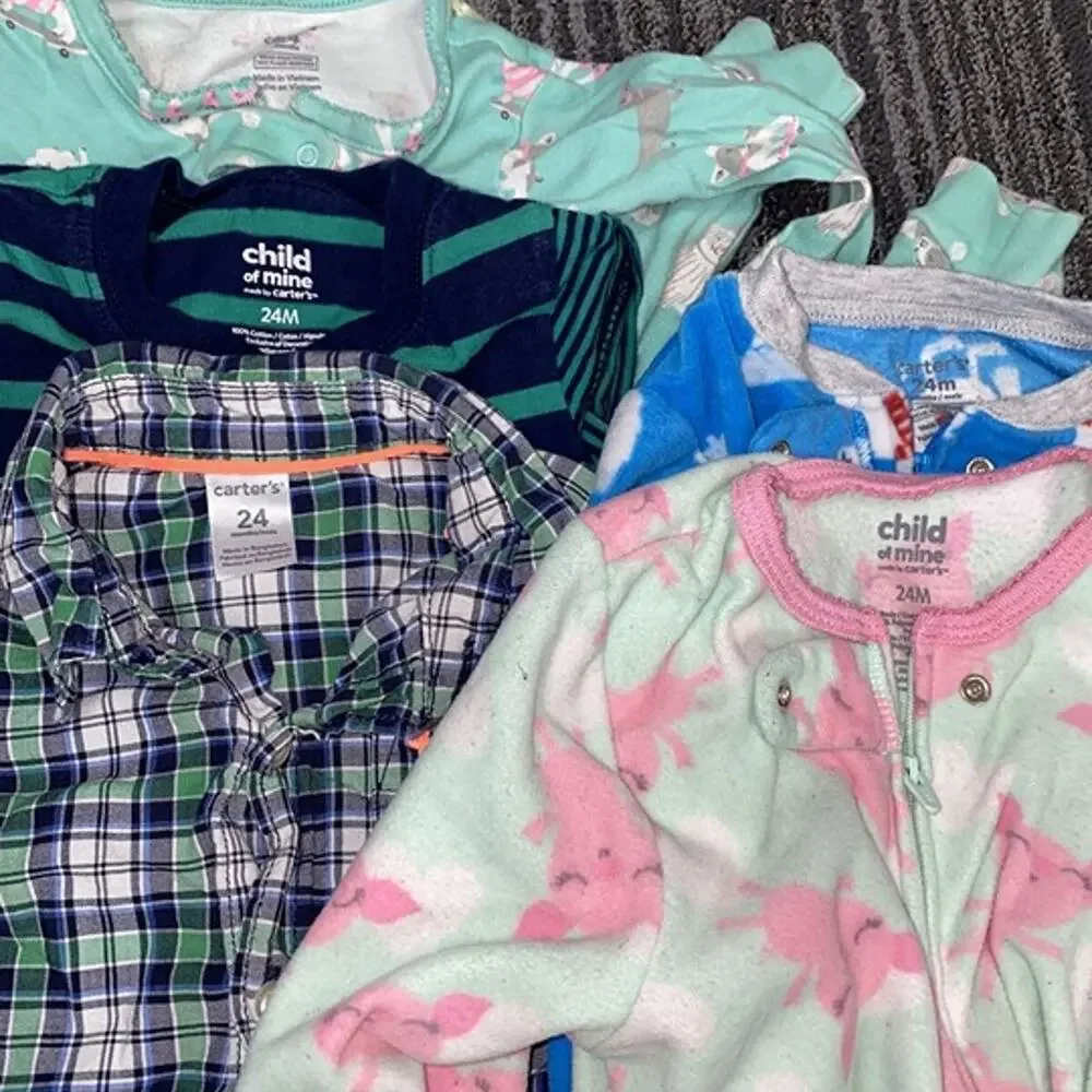 24 Month Baby Clothing Bundle | 5 Piece Pajamas, Bodysuit & Plaid Button-Up